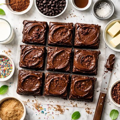 Image of Classic Brownies with Chocolate Frosting