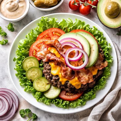 Image of Clásica Hamburguesa con Queso Baja en Sodio