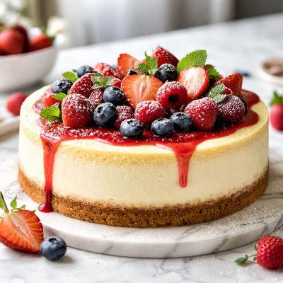 Image of Classic Cheesecake Baked in a Water Bath