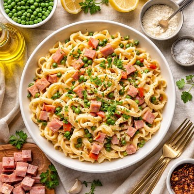 Image of Classic Country Egg Noodles with Ham