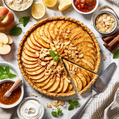 Image of Tarta de Manzana Clásica Francesa Vegana