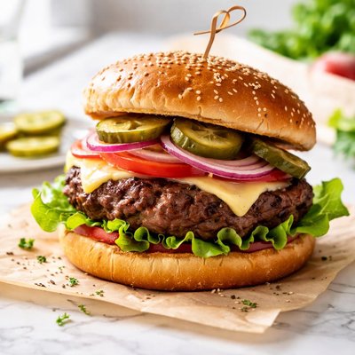 Image of Clásica Hamburguesa a la Parrilla Alta en Proteínas