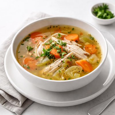 Image of Classic Homemade Chicken Broth Soup
