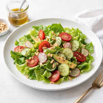 Image of Classic Lettuce Salad with Homemade Vinaigrette