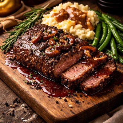 Image of Classic Peppersteak with Cabernet Sauce