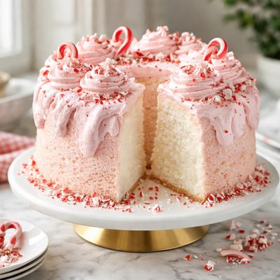 Image of Classic Pink Peppermint Angel Food Cake