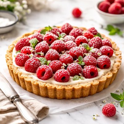 Image of Tarta Clásica de Frambuesa sin Lácteos