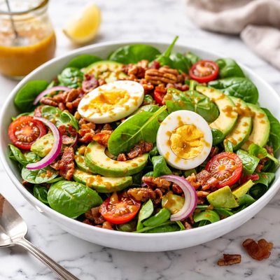 Image of Whole30 Classic Spinach Salad with Honey Mustard Dressing