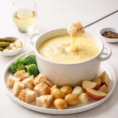 Image of Classic Swiss Three Cheese Fondue