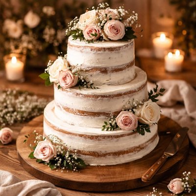 Image of Vegan Classic Three-Tier Wedding Cake