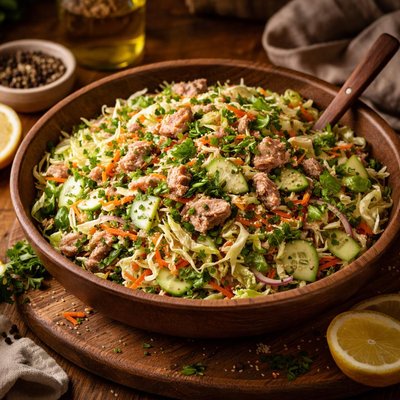 Image of Clean Eating Cabbage Salad with Tuna