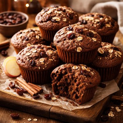Image of Cocoa Applesauce Raisin Muffins