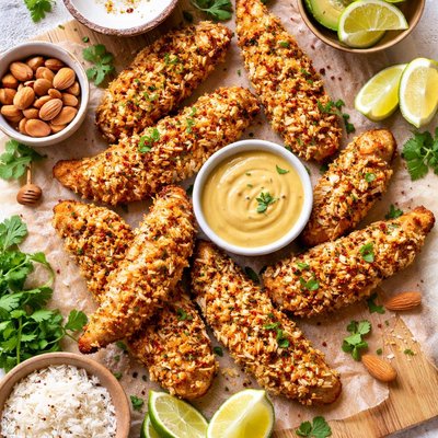 Image of Coconut Almond Crusted Chicken Fingers