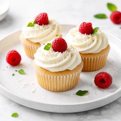 Image of Coconut and Raspberry Cupcakes