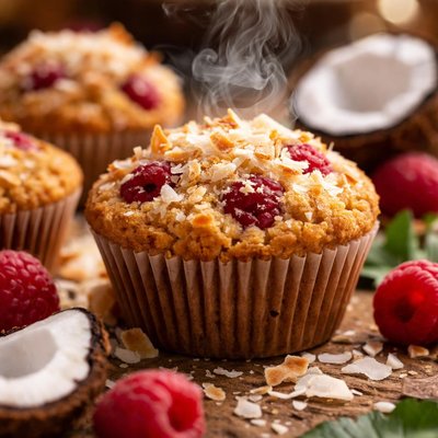 Image of Coconut and Raspberry Muffins