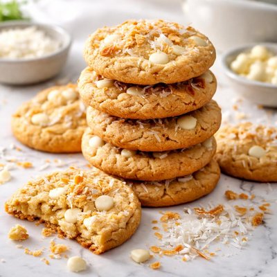 Image of Coconut and White Chocolate Chip Cookies