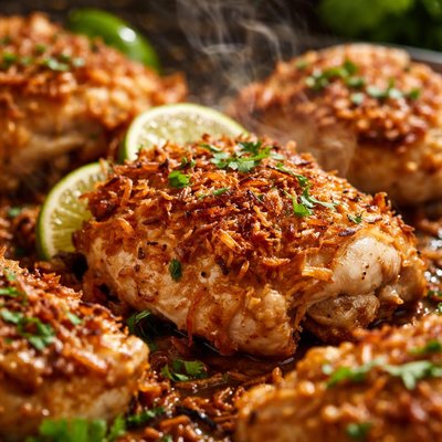 Image of Coconut Baked Chicken Thighs