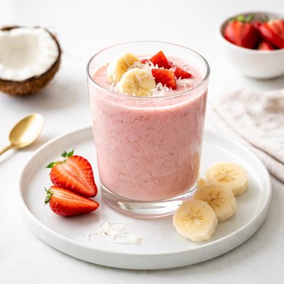 Image of Coconut Banana and Strawberry Smoothie