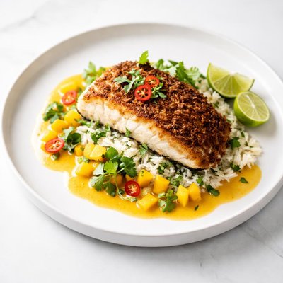 Image of Coconut Barramundi with Sassy Mango Sauce