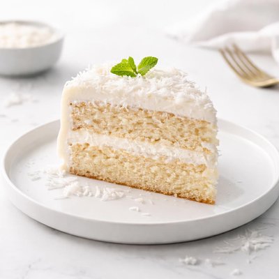 Image of Coconut Cake with Fluffy Icing