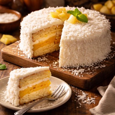 Image of Coconut Cake with Pineapple Filling