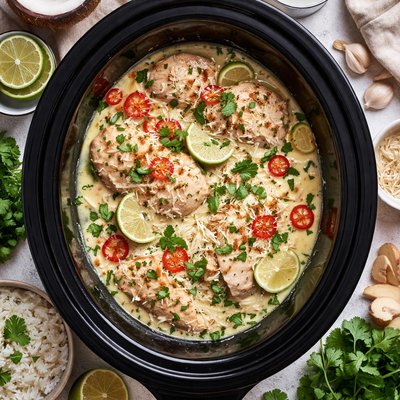 Image of Coconut Chicken in Crock Pot