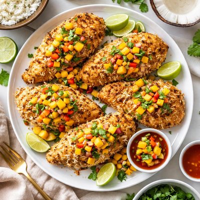 Image of Coconut Chicken with Tropical Fruit Sauce