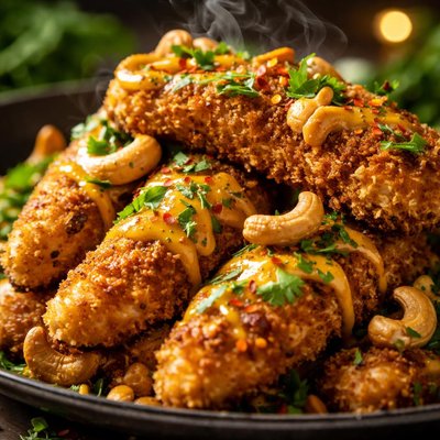 Image of Coconut Curry Chicken Fingers with Cashews