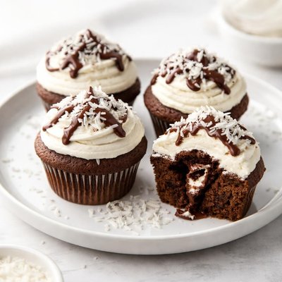 Image of Coconut Fudge Filled Cupcakes