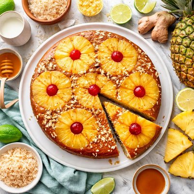 Image of Coconut Ginger Pineapple Upside Down Cake