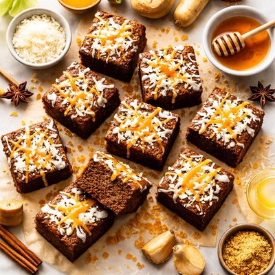 Image of Coconut Honey Gingerbread Squares