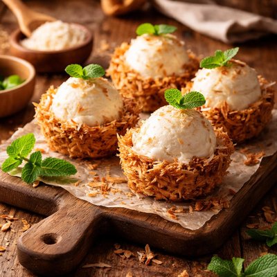 Image of Coconut Ice Cream Nests