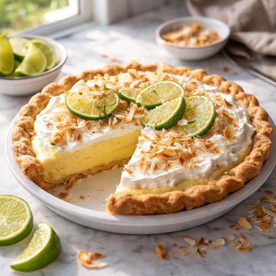Image of Coconut Lime Custard Pie