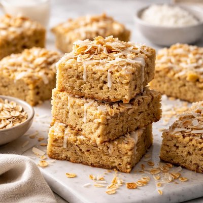 Image of Coconut Oatmeal Blondies Blonde Brownies