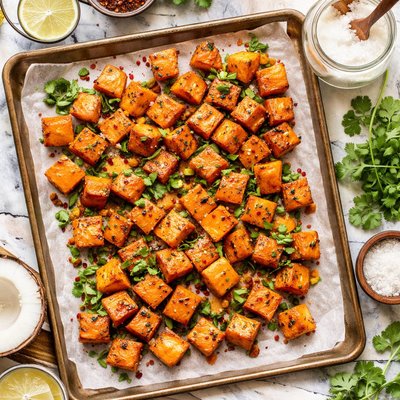 Image of Coconut Oil Roasted Sweet Potatoes