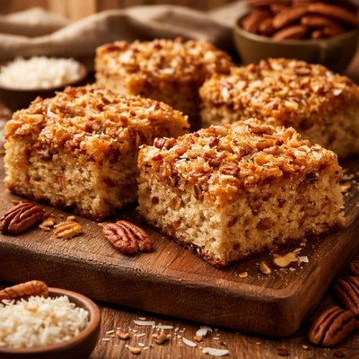 Image of Coconut Pecan Snack Cake