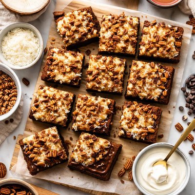 Image of Coconut Pecan Sour Cream Brownies