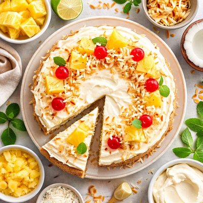 Image of Coconut Pineapple Cake with Cream Cheese Frosting