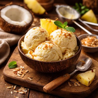 Image of Coconut Pineapple Ice Cream