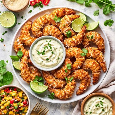 Image of Coconut Prawns with Coriander Mayonnaise