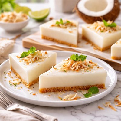 Image of Coconut Pudding Triangles Haupia