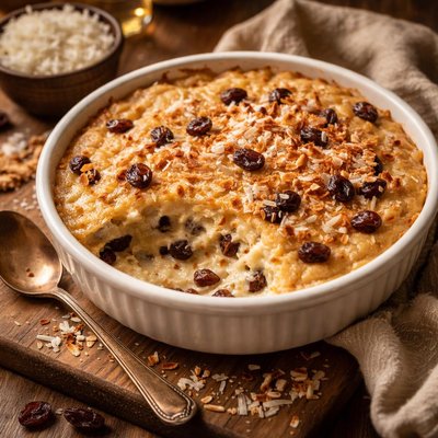 Image of Coconut Raisin Pudding