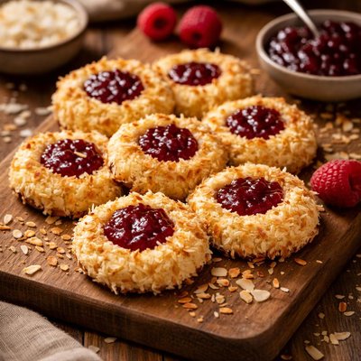 Image of Coconut Raspberry Thumbprints