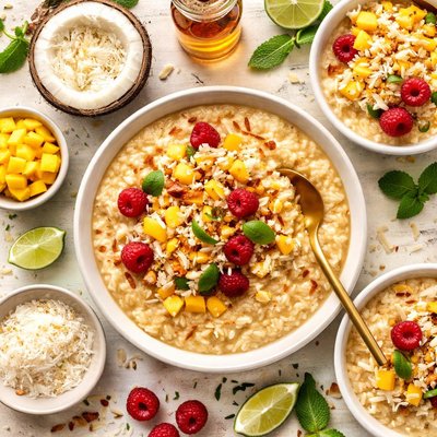 Image of Coconut Rum Brown Rice Custard