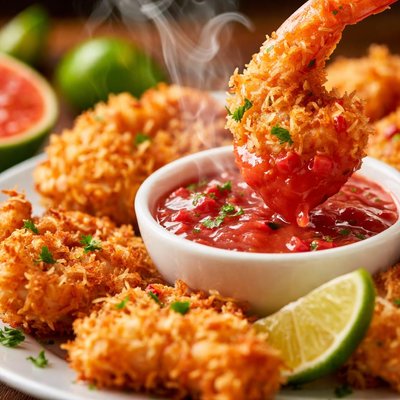 Image of Coconut Shrimp with Guava Sweet and Sour Sauce