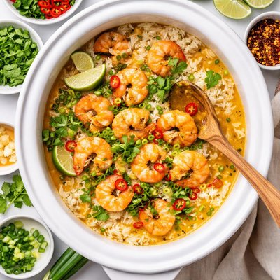 Image of Coconut Thai Shrimp and Rice Crock Pot