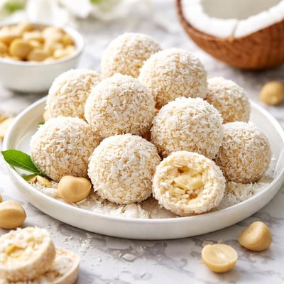Image of Coconut Truffles with Macadamia Nuts