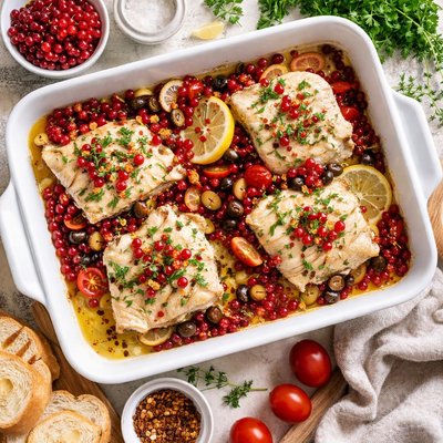 Image of Cod Baked with Currants
