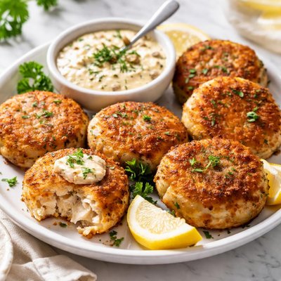 Image of Cod Cakes with Dijon Tartar Sauce