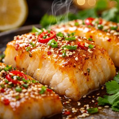 Image of Cod Fillets with an Asian Lemon Curd Glaze